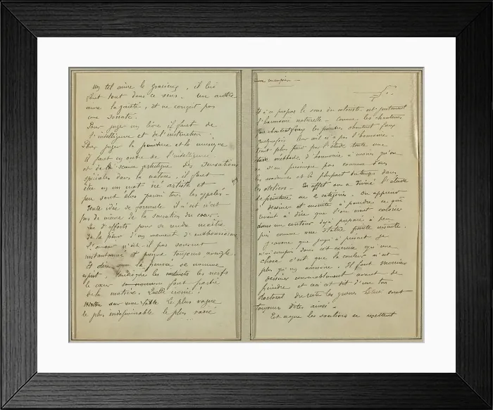Framed Print : Manuscript Pages [recto], 1884-1888. Creator: Paul Gauguin