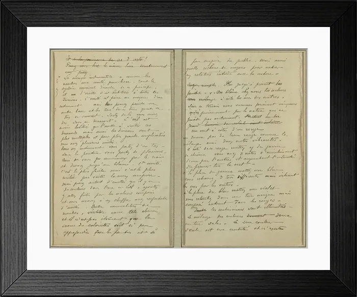 Framed Print : Manuscript Pages [recto], 1884-1888. Creator: Paul Gauguin