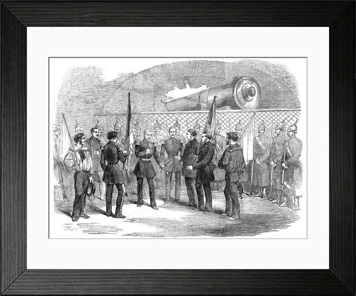Framed Print : Bomarsund - General Bodiscoe, the Russian Governor, surrendering himself to the English and... 1854 Creator: Unknown Framed Print : Bomarsund - General Bodiscoe, the Russian Governor, surrendering himself to the English and... 1854 Creator: Unknown