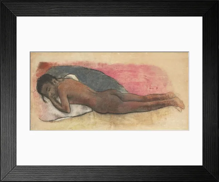 Framed Print : Reclining Nude [recto], 1894 / 1895. Creator: Paul Gauguin