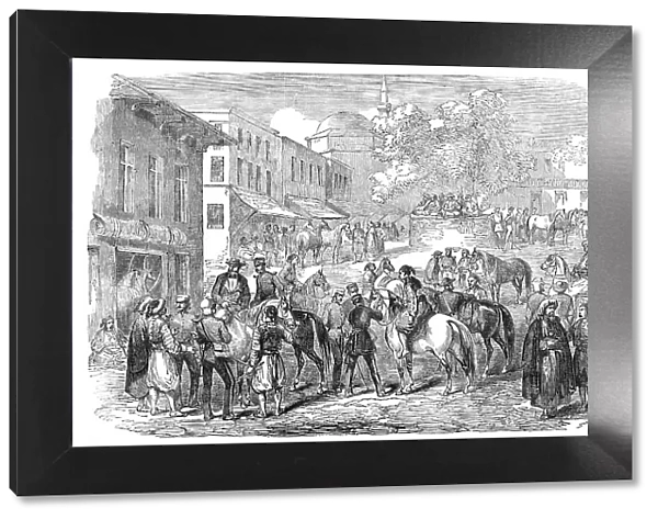 Horse Bazaar, at Constantinople, 1854. Creator: Unknown