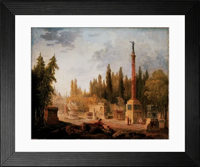 Framed Print : Le Jardin du Musée des monuments français, ancien couvent des Petits-Augustins, 1803. Creator: Hubert Robert Framed Print : Le Jardin du Musée des monuments français, ancien couvent des Petits-Augustins, 1803. Creator: Hubert Robert