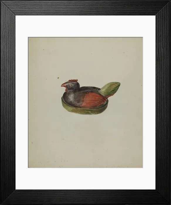 Framed Print : Pa. German Toy Hen, c. 1937. Creator: Robert Harlow Framed Print : Pa. German Toy Hen, c. 1937. Creator: Robert Harlow