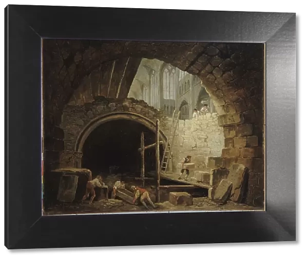 La Violation des caveaux des rois dans la basilique de Saint-Denis, en octobre 1793, c1793. Creator: Hubert Robert
