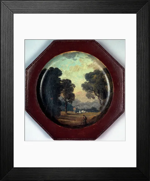 Framed Print : Paysage peint sur une assiette, c1794. Creator: Hubert Robert Framed Print : Paysage peint sur une assiette, c1794. Creator: Hubert Robert