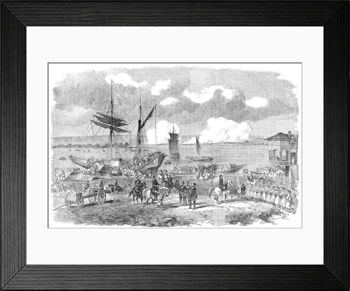 Framed Print : Oltenitza, from Turtukai - from an original drawing, 1854. Creator: Unknown