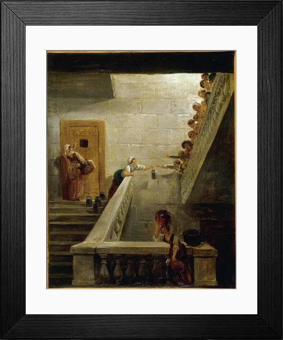 Framed Print : Le Ravitaillement des prisonniers à la prison de Saint-Lazare, c1794. Creator: Hubert Robert Framed Print : Le Ravitaillement des prisonniers à la prison de Saint-Lazare, c1794. Creator: Hubert Robert