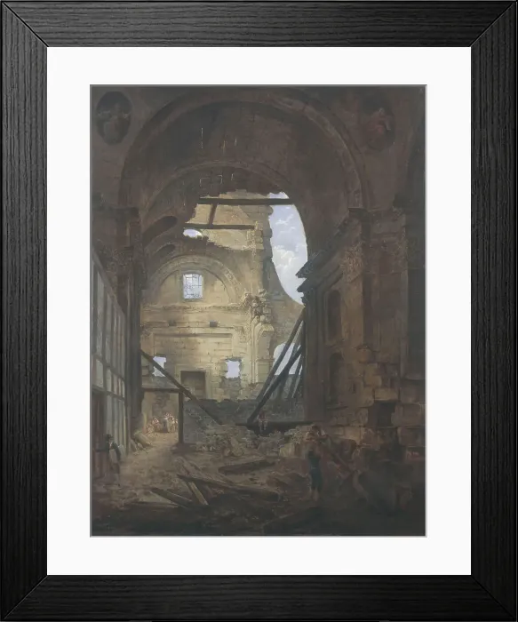 Framed Print : La chapelle de la Sorbonne avecla voûte de la nef effondrée, c1800. Creator: Hubert Robert Framed Print : La chapelle de la Sorbonne avecla voûte de la nef effondrée, c1800. Creator: Hubert Robert