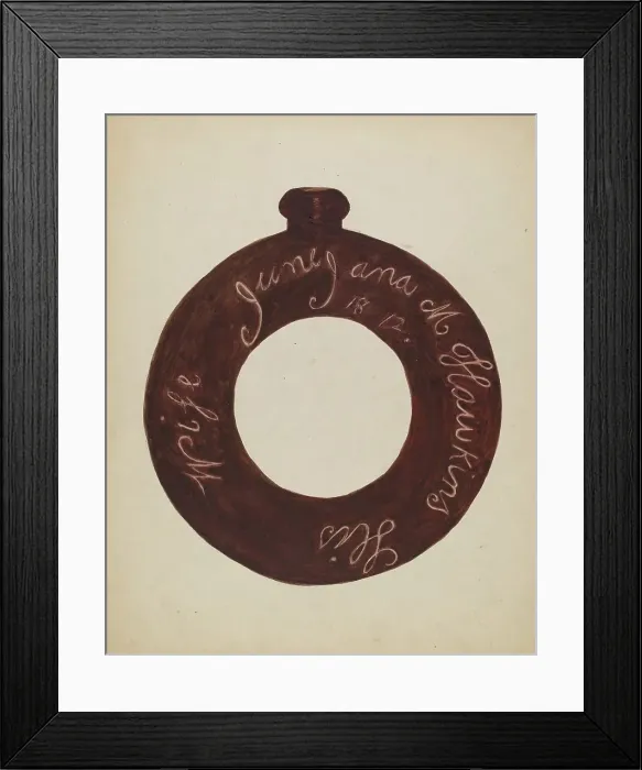 Framed Print : Pottery Bottle, c. 1936. Creator: Willoughby Ions Framed Print : Pottery Bottle, c. 1936. Creator: Willoughby Ions
