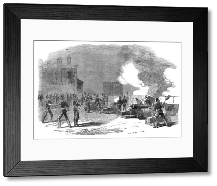 Framed Print : Firing the Tower Guns for the Great Victory in the Crimea, 1854. Creator: Unknown Framed Print : Firing the Tower Guns for the Great Victory in the Crimea, 1854. Creator: Unknown