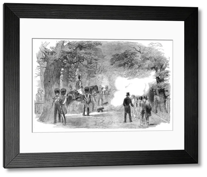Framed Print : Firing the Park Guns for the Great Victory in the Crimea, 1854. Creator: Smyth Framed Print : Firing the Park Guns for the Great Victory in the Crimea, 1854. Creator: Smyth