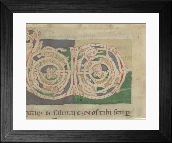 Framed Print : Initials V and D, third quarter 12th century. Creator: Unknown Framed Print : Initials V and D, third quarter 12th century. Creator: Unknown