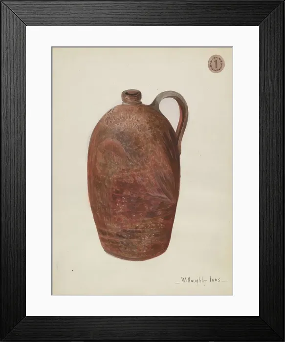 Framed Print : Pottery Jug, c. 1936. Creator: Willoughby Ions Framed Print : Pottery Jug, c. 1936. Creator: Willoughby Ions