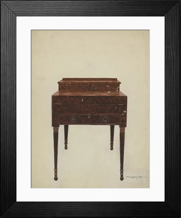 Framed Print : Georgian Desk, 1935 / 1942. Creator: Willoughby Ions Framed Print : Georgian Desk, 1935 / 1942. Creator: Willoughby Ions