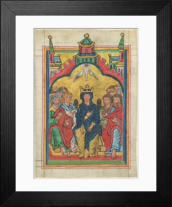 Framed Print : Pentecost, mid 13th century. Creator: Unknown Framed Print : Pentecost, mid 13th century. Creator: Unknown