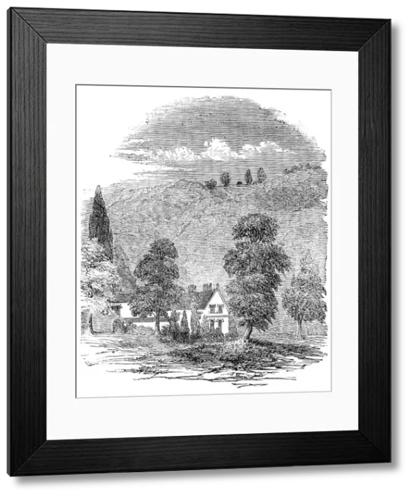 Framed Print : Stoney Middleton, the Seat of the late Lord Denman, 1854. Creator: Unknown Framed Print : Stoney Middleton, the Seat of the late Lord Denman, 1854. Creator: Unknown