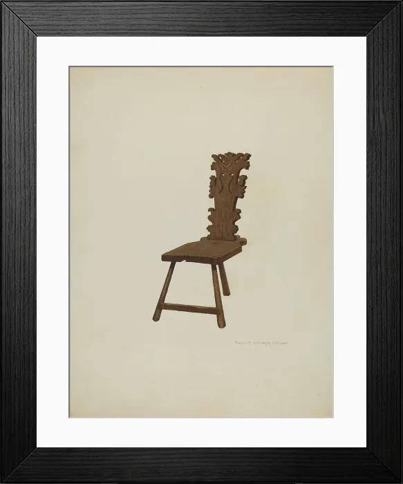 Framed Print : Three Legged Chair, 1935 / 1942. Creator: Francis Jennings Framed Print : Three Legged Chair, 1935 / 1942. Creator: Francis Jennings