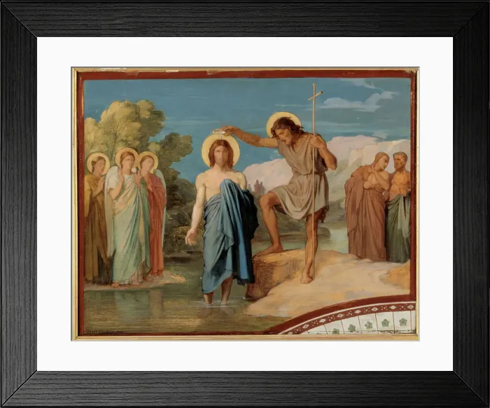 Framed Print : The Baptism of Christ. Sketch for decoration of the nave of Saint-Germain-des-Pres church, 1858. Creator: Unknown Framed Print : The Baptism of Christ. Sketch for decoration of the nave of Saint-Germain-des-Pres church, 1858. Creator: Unknown