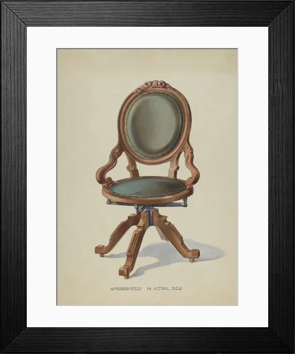 Framed Print : Office Swivel Chair, c. 1936. Creator: George Kirschner Framed Print : Office Swivel Chair, c. 1936. Creator: George Kirschner