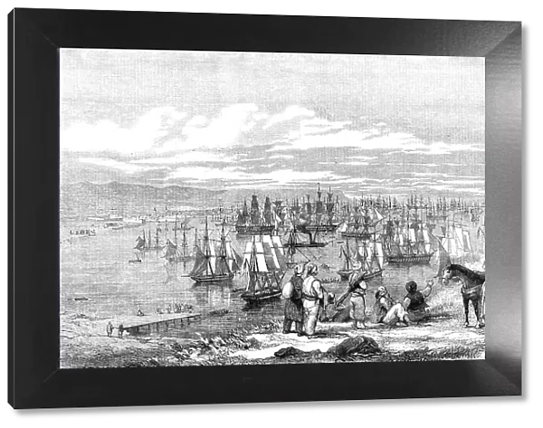 Varna Bay - the Allied Expedition Fleet getting under way for the Crimea, 1854. Creator: Unknown