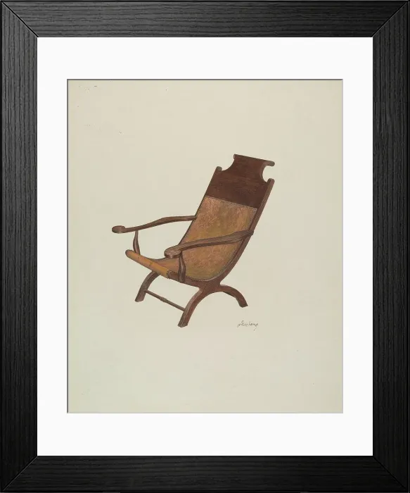 Framed Print : Boot-jack Chair, c. 1941. Creator: John Lang