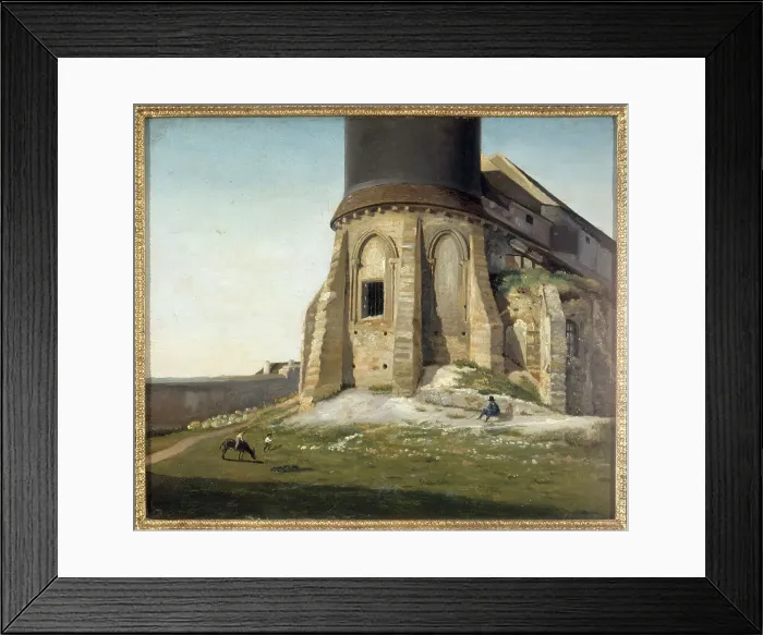 Framed Print : The church of Montmartre, with the Chappe telegraph tower, c1825. Creator: Unknown Framed Print : The church of Montmartre, with the Chappe telegraph tower, c1825. Creator: Unknown