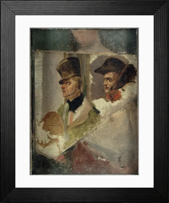 Framed Print : Études de têtes pour La Barrière de Clichy - Défense de Paris, le 30 mars 1814, c1820. Creator: Emile Jean-Horace Vernet. Études de têtes pour La Barrière de Clichy - Défense de Paris Framed Print : Études de têtes pour La Barrière de Clichy - Défense de Paris, le 30 mars 1814, c1820. Creator: Emile Jean-Horace Vernet. Études de têtes pour La Barrière de Clichy - Défense de Paris