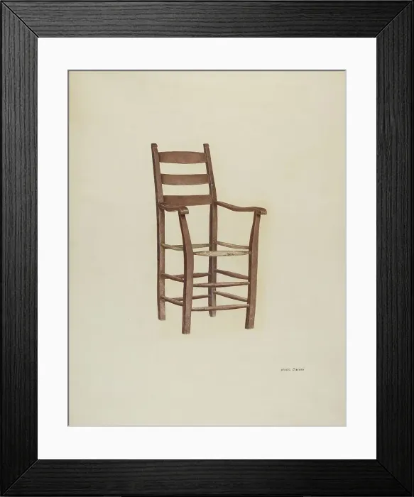 Framed Print : High Armchair, c. 1940. Creator: Virgil A. Liberto