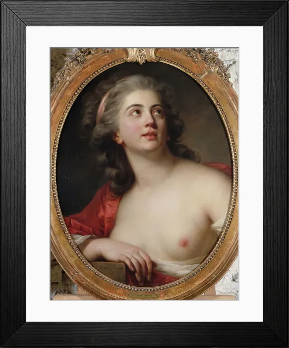 Framed Print : Tête de bacchante, 1783. Creator: Antoine Vestier Framed Print : Tête de bacchante, 1783. Creator: Antoine Vestier
