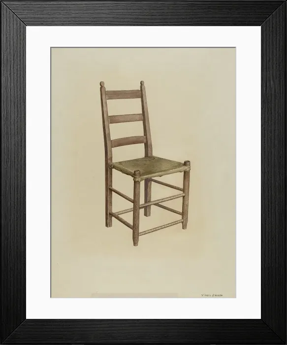 Framed Print : Rawhide Bottom Chair, 1939. Creator: Virgil A. Liberto Framed Print : Rawhide Bottom Chair, 1939. Creator: Virgil A. Liberto
