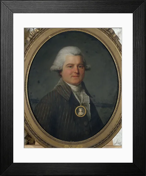 Framed Print : Portrait d'homme portant en sautoir un médaillon à l'effigie de sa femme, 1792. Creator: Antoine Vestier Framed Print : Portrait d'homme portant en sautoir un médaillon à l'effigie de sa femme, 1792. Creator: Antoine Vestier