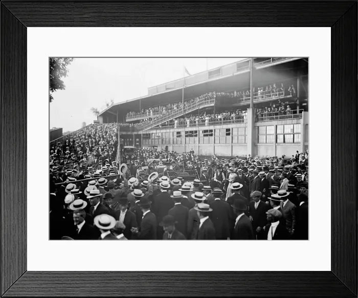 Framed Print : Baseball, Professional - President Wilson Leaving Ball Park, 1913. Creator: Harris & Ewing. Baseball, Professional - President Wilson Leaving Ball Park, 1913. Creator: Harris & Ewing
