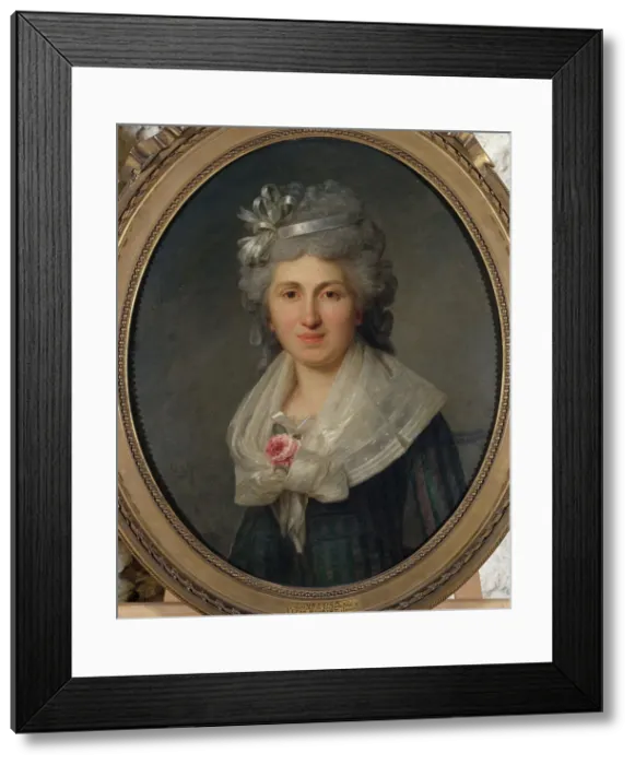 Framed Print : Portrait de femme, 1792. Creator: Antoine Vestier Framed Print : Portrait de femme, 1792. Creator: Antoine Vestier