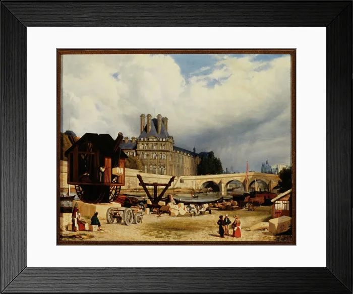 Framed Print : Tuileries and the Pont Royal, in 1843. Creator: Unknown Framed Print : Tuileries and the Pont Royal, in 1843. Creator: Unknown