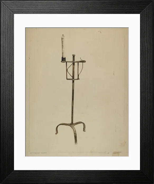 Framed Print : Adjustable Candle Holder, c. 1937. Creator: Howard Lumbard Framed Print : Adjustable Candle Holder, c. 1937. Creator: Howard Lumbard