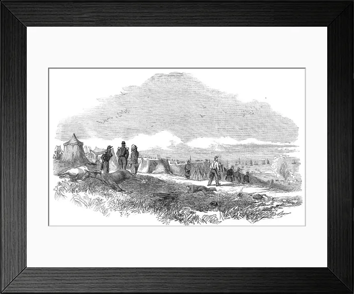 Framed Print : Scene in the French Camp, sketched the day after the Battle of the Alma, 1854. Creator: Unknown Framed Print : Scene in the French Camp, sketched the day after the Battle of the Alma, 1854. Creator: Unknown