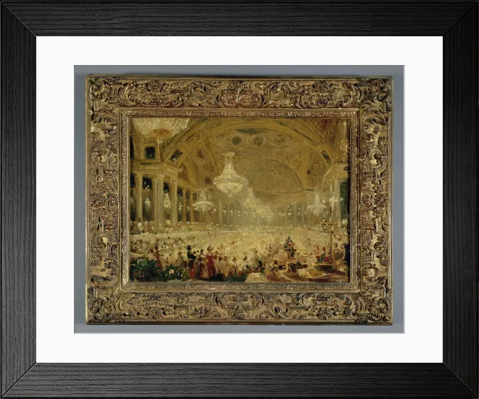 Framed Print : Le Banquet des dames dans la salle de spectacle des Tuileries (bals de 1835), 1835. Creator: Eugène Emmanuel Viollet-le-Duc Framed Print : Le Banquet des dames dans la salle de spectacle des Tuileries (bals de 1835), 1835. Creator: Eugène Emmanuel Viollet-le-Duc