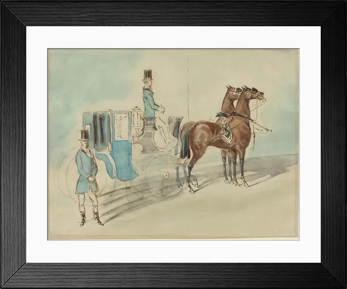 Framed Print : Carriage with Driver and Groom: Spring. Creator: Constantin Guys Framed Print : Carriage with Driver and Groom: Spring. Creator: Constantin Guys