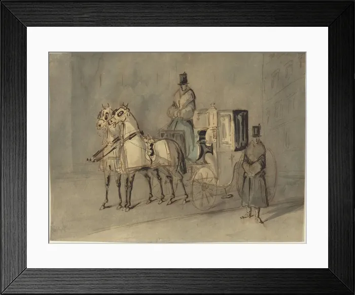 Framed Print : Carriage with Driver and Groom: Autumn. Creator: Constantin Guys Framed Print : Carriage with Driver and Groom: Autumn. Creator: Constantin Guys