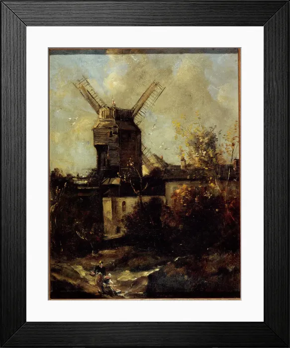 Framed Print : Le moulin de la Galette, à Montmartre, 1861. Creator: Antoine Vollon Framed Print : Le moulin de la Galette, à Montmartre, 1861. Creator: Antoine Vollon