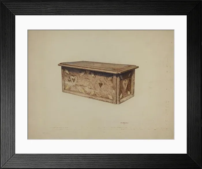 Framed Print : Pa. German Box, c. 1940. Creator: J. Herman McCollum Framed Print : Pa. German Box, c. 1940. Creator: J. Herman McCollum