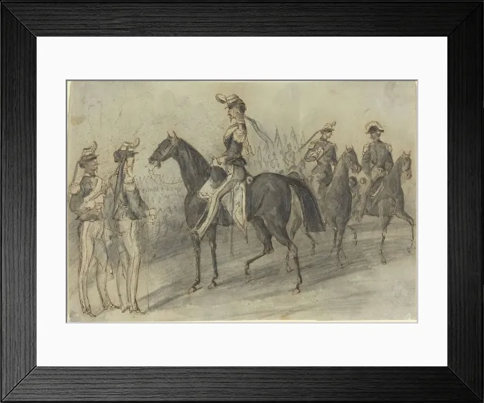 Framed Print : Military Parade. Creator: Constantin Guys Framed Print : Military Parade. Creator: Constantin Guys