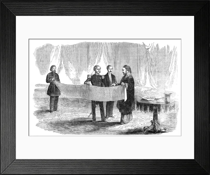Framed Print : Lieutenant Montagu O'Reilly explaining his Sketch of Sebastopol to the Sultan, 1854. Creator: Unknown Framed Print : Lieutenant Montagu O'Reilly explaining his Sketch of Sebastopol to the Sultan, 1854. Creator: Unknown