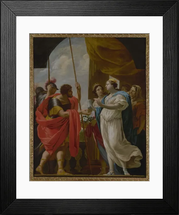 Framed Print : Hélène offrant à Ménélas la potion de la reine Polydamne, c1650. Creator: Workshop of Simon Vouet Framed Print : Hélène offrant à Ménélas la potion de la reine Polydamne, c1650. Creator: Workshop of Simon Vouet