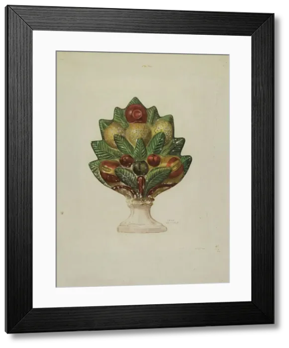 Framed Print : Pa. German Chalkware Mantel Ornament, c. 1938. Creator: Inez McCombs Framed Print : Pa. German Chalkware Mantel Ornament, c. 1938. Creator: Inez McCombs