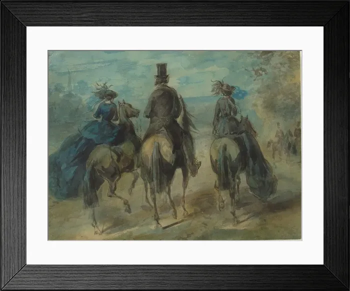 Framed Print : Promenade in the Bois. Creator: Constantin Guys Framed Print : Promenade in the Bois. Creator: Constantin Guys