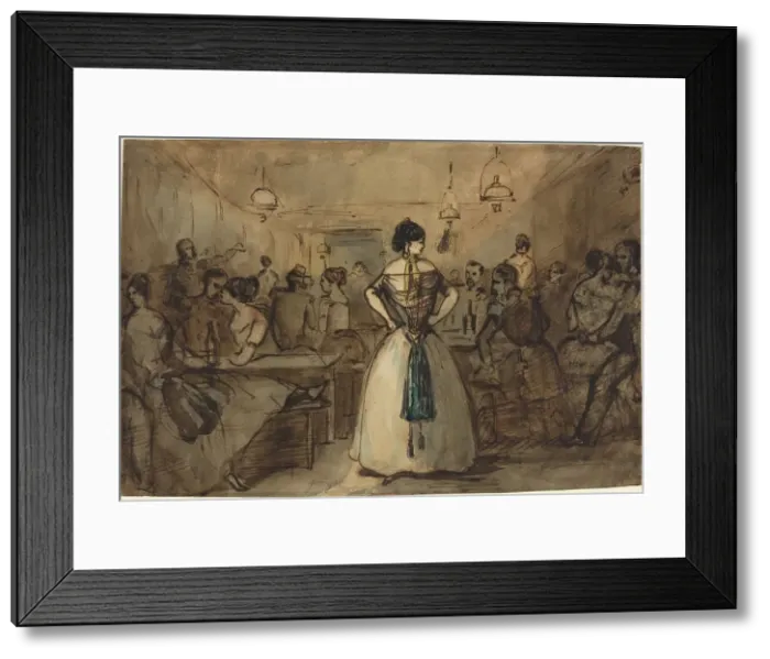 Framed Print : Officers and Courtesans in an Interior, 19th century. Creator: Constantin Guys Framed Print : Officers and Courtesans in an Interior, 19th century. Creator: Constantin Guys