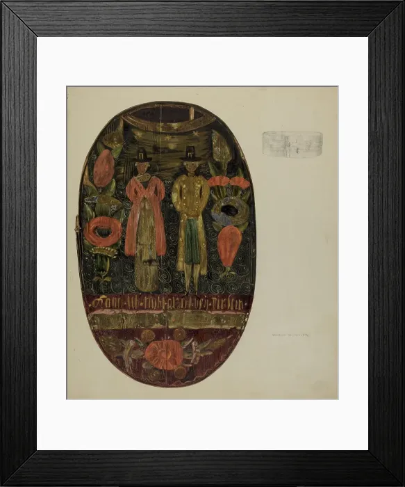 Framed Print : Pa. German Hat Box, c. 1938. Creator: Eugene C. Miller Framed Print : Pa. German Hat Box, c. 1938. Creator: Eugene C. Miller