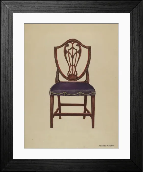 Framed Print : Side Chair (one of six), 1936. Creator: Alfred Nasson Framed Print : Side Chair (one of six), 1936. Creator: Alfred Nasson