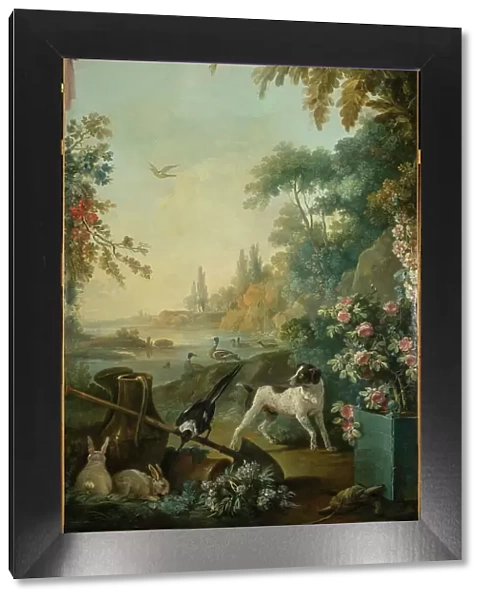 Paysage au chien, between 1765 and 1770. Creators: Jean Baptiste Marie Huet, Jean-Honore Fragonard